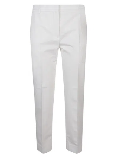 Max Mara Tapered Cropped Trousers In Bianco