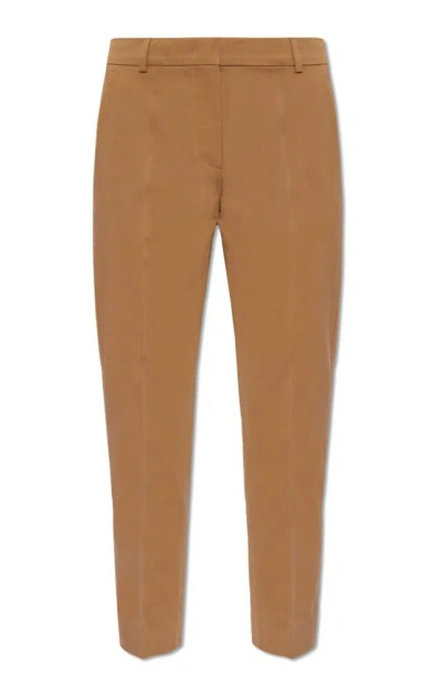 Max Mara Tapered Cropped Trousers In Brown