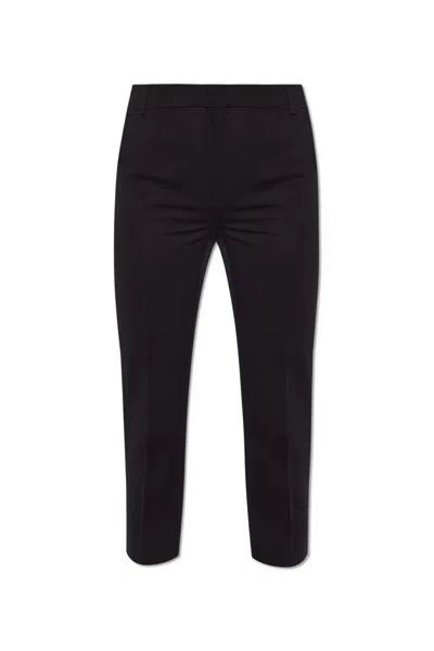 Max Mara Tapered Cropped Trousers In Nero