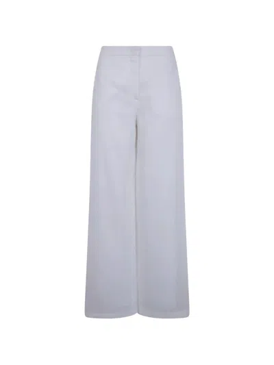 Max Mara Tapioca Linen Classic Trousers In White