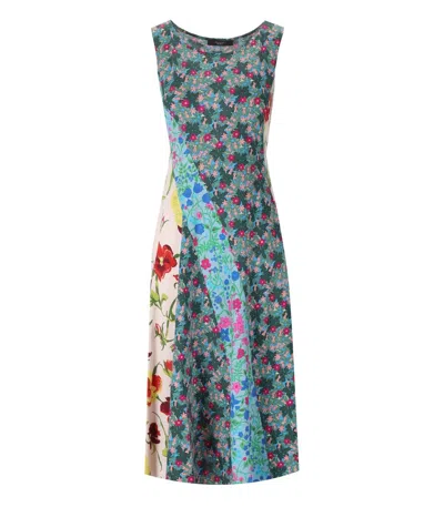 Max Mara Tappeto Multicolored Midi Dress In Green