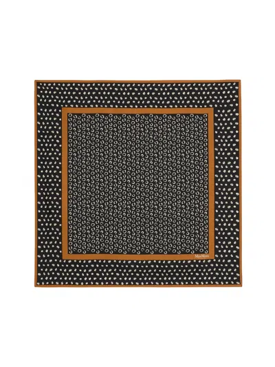 Max Mara Taquila Polka-dot Silk Scarf In Black