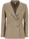 Max Mara Cappuccino Linen Blend Targa Blazer In Neutrals