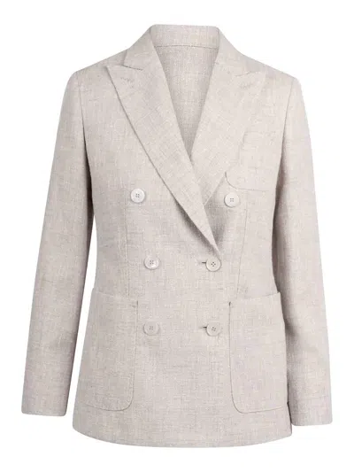 Max Mara Targa Double -breasted Blazer In Multi