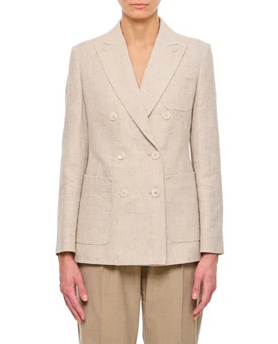 Max Mara Targa Double-breasted Linen Blazer