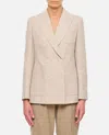 Max Mara Targa Double-breasted Linen Blazer In Beige