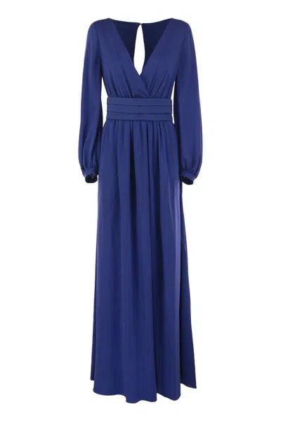 Max Mara Tasca - Silk Georgette Dress In Blue