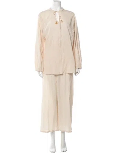 Pre-owned Max Mara Tassel Accents Pant Set In Neutrals
