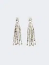 Max Mara Tassel And Rhinestone Earrings In Silver
