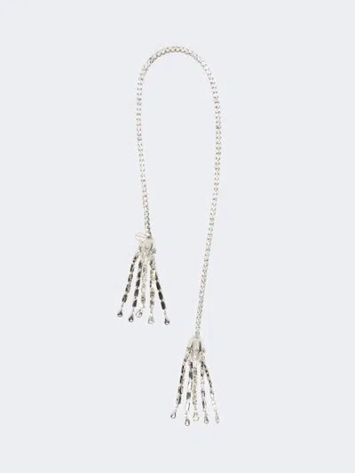 Max Mara Tassel And Rhinestone Necklace In Pattern