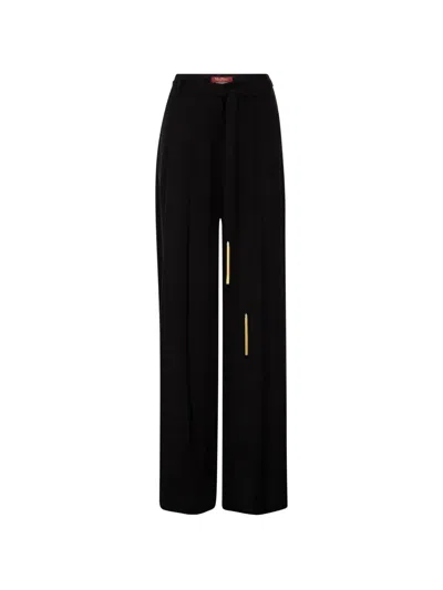 Max Mara Tassel Belt Trousers In Black
