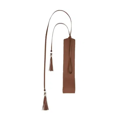 Max Mara Tassel Design Belt In Brown