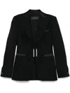 Max Mara Virgin Wool Tassel-fastened Blazer In Black