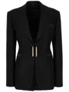 Max Mara Virgin Wool Tassel-fastened Blazer In 黑色