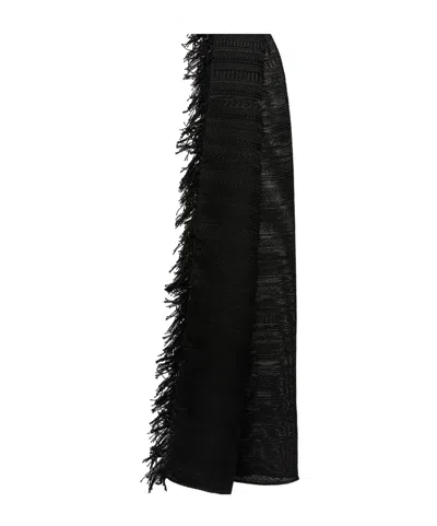 Max Mara Tassel Scarf In Black