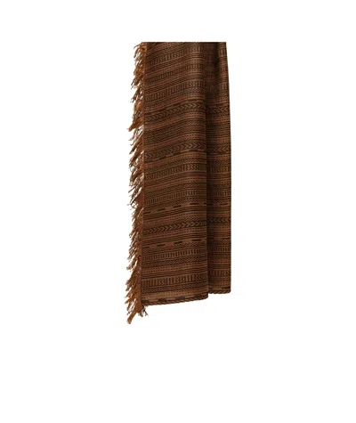 Max Mara Tassel Scarf In Brown