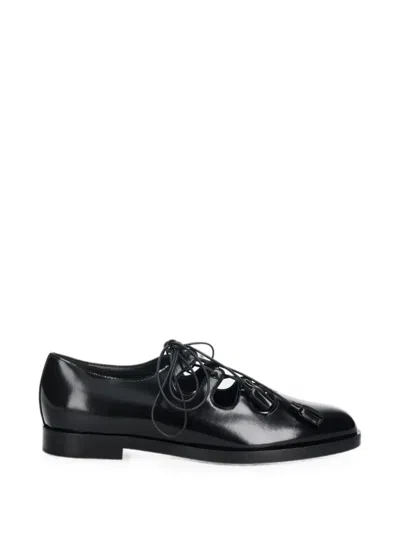 Max Mara Tassel-detail Lace-up Flat Shoes In Black
