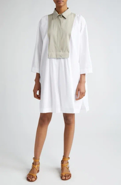 MAX MARA TATTICO CONTRAST BIB POPLIN SHIRTDRESS