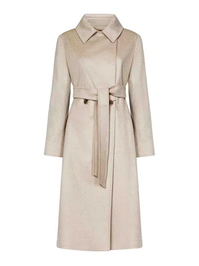 Max Mara Taupe Double-breasted Cashmere Coat In Neutral