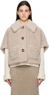 Max Mara Alpaca And Wool Teddy Cape Scarves And Foulards Beige In 002 Sand
