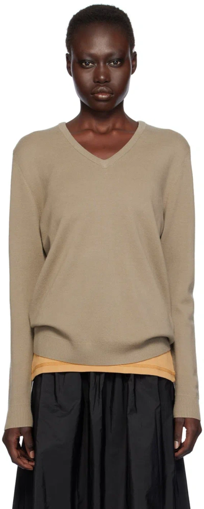 Max Mara Taupe Pevera Sweater In 002 Hazelnut Brown