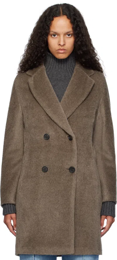 Max Mara Taupe Roseto Faux-fur Coat In 031 Turtledove