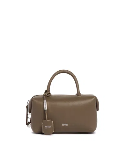 Max Mara Taupe Small Bauletto Bag In Brown