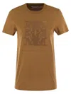 MAX MARA MAX MARA TAVERNA COTTON T SHIRT WITH FRONTAL EMBROIDERY