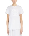Max Mara Logo Embroidered Crewneck T-shirt In Optical White