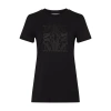 Max Mara Embellished Round Neck Top With Graphic Detail In Black