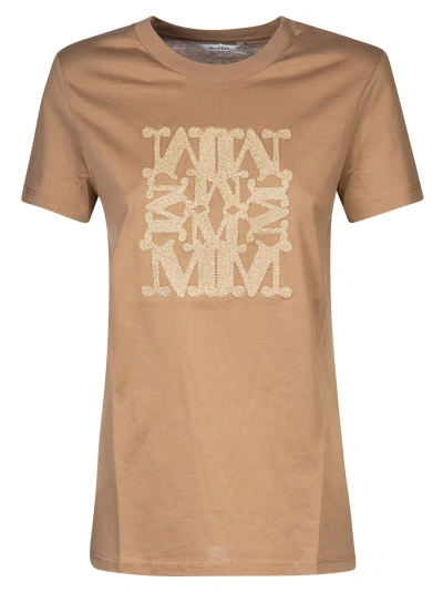 Max Mara Taverna Logo-embroidered T-shirt In Brown