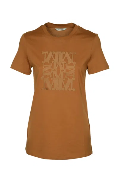 Max Mara Taverna Cotton T-shirt In Brown