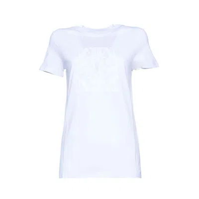 Max Mara Taverna T-shirt In White Cotton With Logo Embroidery