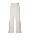 Max Mara Two-tone Cotton Blend Tay Wide-leg Pant In White