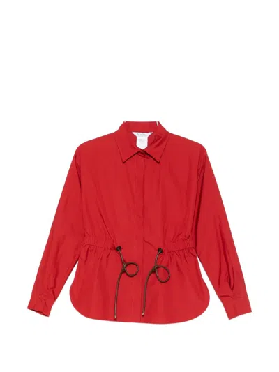 Max Mara Tazzina Cotton Popeline Classic Shirt In Red