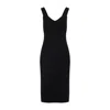 Max Mara Black Teak Compact Viscose Midi Dress In Black