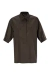 Max Mara Brown Cotton Poplin Teano Shirt