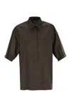 Max Mara Brown Cotton Poplin Teano Shirt In Brown