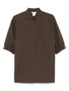 Max Mara Brown Cotton Poplin Teano Shirt In Brown