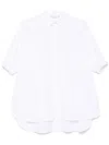 Max Mara Maxmara Women Loose-fitting 3/4 Sleeves Cotton Shirt In White