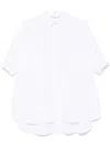 Max Mara Maxmara Women Loose-fitting 3/4 Sleeves Cotton Shirt In White