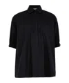 Max Mara Teano Cotton Poplin Blouse In Black