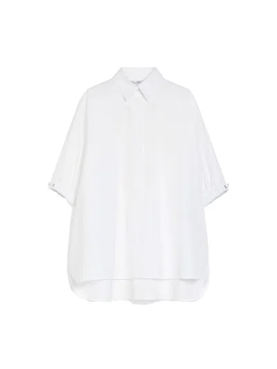 Max Mara Teano Loose-fitting Cotton Shirt In White
