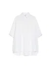 Max Mara Maxmara Women Loose-fitting 3/4 Sleeves Cotton Shirt In Optical White
