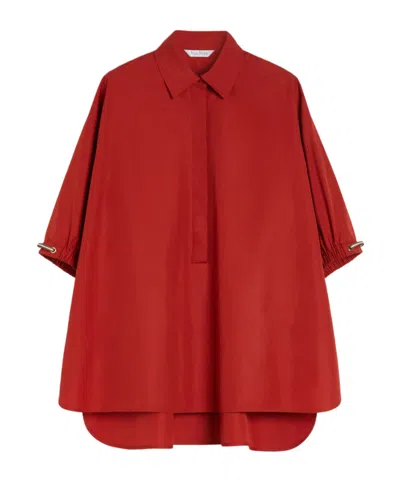 Max Mara Teano Loose-fitting Cotton Shirt In Red