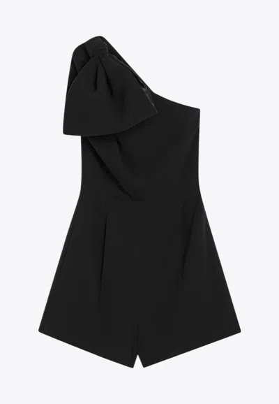 Max Mara Teano One-shoulder Short Playsuit In Black