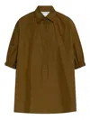 Max Mara Lapel Short-sleeved Shirt In Green