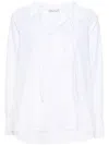 Max Mara Cotton Poplin Lace-up Shirt In White