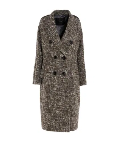 Max Mara Teatino Double-breasted Wool Long Coat In Gray