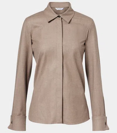 Max Mara Tebaidecamicia Foulle Di Lana In Brown